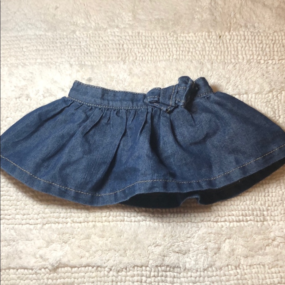🌻0-3M Okie Dokie Jean Skirt with Bow